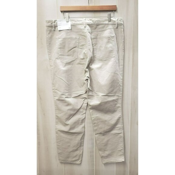 Loft High Waist Skinny Pants Size 34/18 Petite Corduroy Regular Fit Beige - Picture 2 of 7